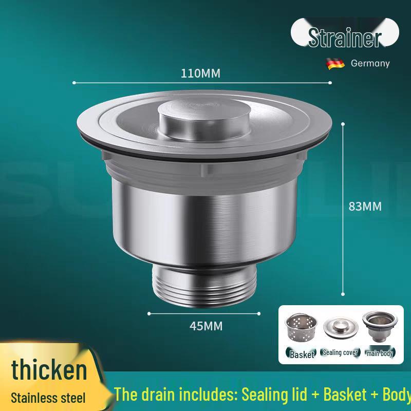 Stainless Steel Kitchen Sink Drainage Pipe Set with Anti-Odor Device