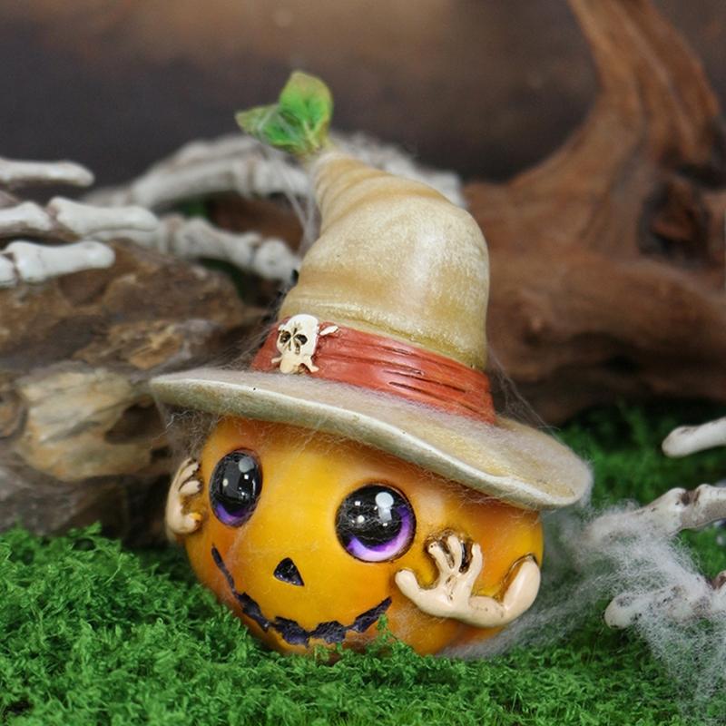 Halloween Pumpkin Decorations Halloween Pumpkin Figurines for Outdoor Indoor Home Table Decors Funny Pumpkin Ornament HX6C