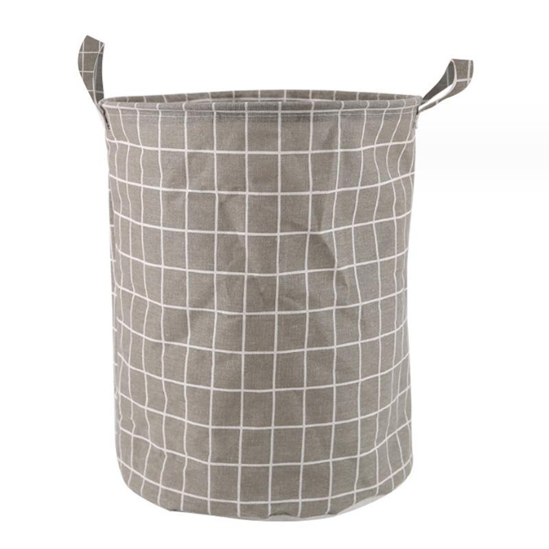 Household Dirty Clothes Basket Large Capacity Collapsible Plaid Fabric Toy Storage Bucket Storage Dirty Clothes Basket