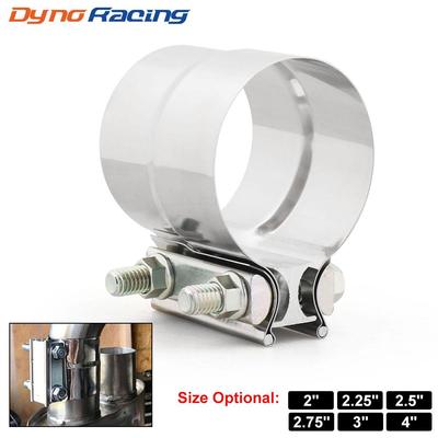 2.0" 2.25" 2.5" 2.75'' 3.0" 4.0" Stainless Exhaust Sleeve Butt Joint Clamp Exhaust Band Clamp Strap Exhaust Clamp For Muffler
