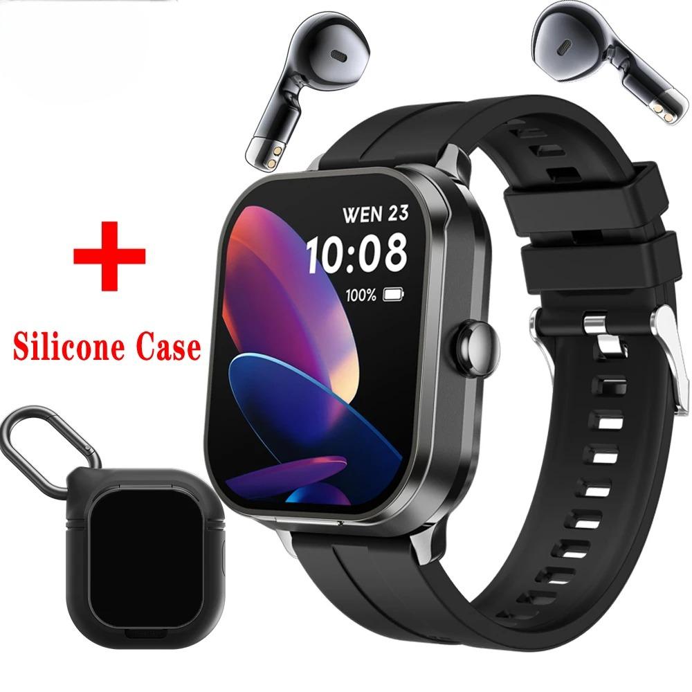 

New 2 In 1 TWS Headset BT Call Smart Watch NFC Smartwatch Sport Fitness Waterpoof Heart Rate Music PlayingWeather Headphone