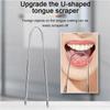 1/2 Pcs Reusable Stainless Steel Useful Tongue Scraper Cleaning Coated Tongue Cleaner Fresh Breath Oral Hygiene Care Tools SGQ01