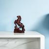 Wooden Horse Statue Hand-Carved Standing Horse Sculpture Decorative Animal Art for Home Living Room Office Bedroom Fengshui