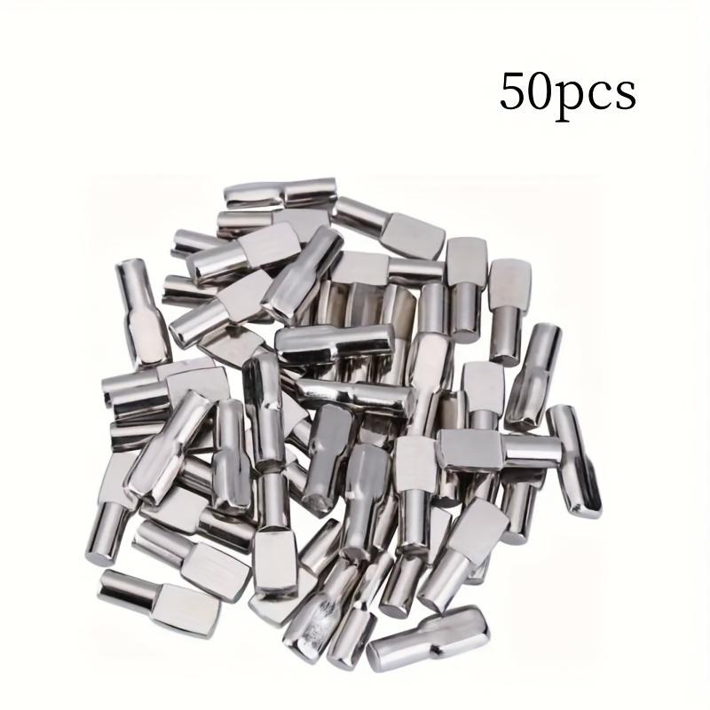 20/50Pcs Shelf Pins Pegs, 5mm Spoon Shape Nickel Plated Shelf Support Pegs, Bookshelf Pegs For Shelves