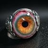 Alloy Realistic Eyeball Rings Carving Patterns Dark Lore Adjustable Open Ring Gothic Vintage Realistic Bloodshot Eye Band Ring