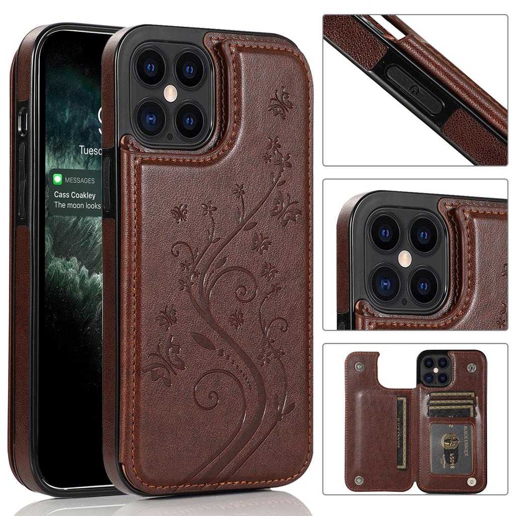 Suitable For IPhone 12 Pro Anti Drop Protective Case 11 Silicone Soft Shell 13 Promax Card Insertion Anti Drop Leather Case