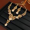 Elegant French Inlaid Diamond Teardrop Pendant Necklace