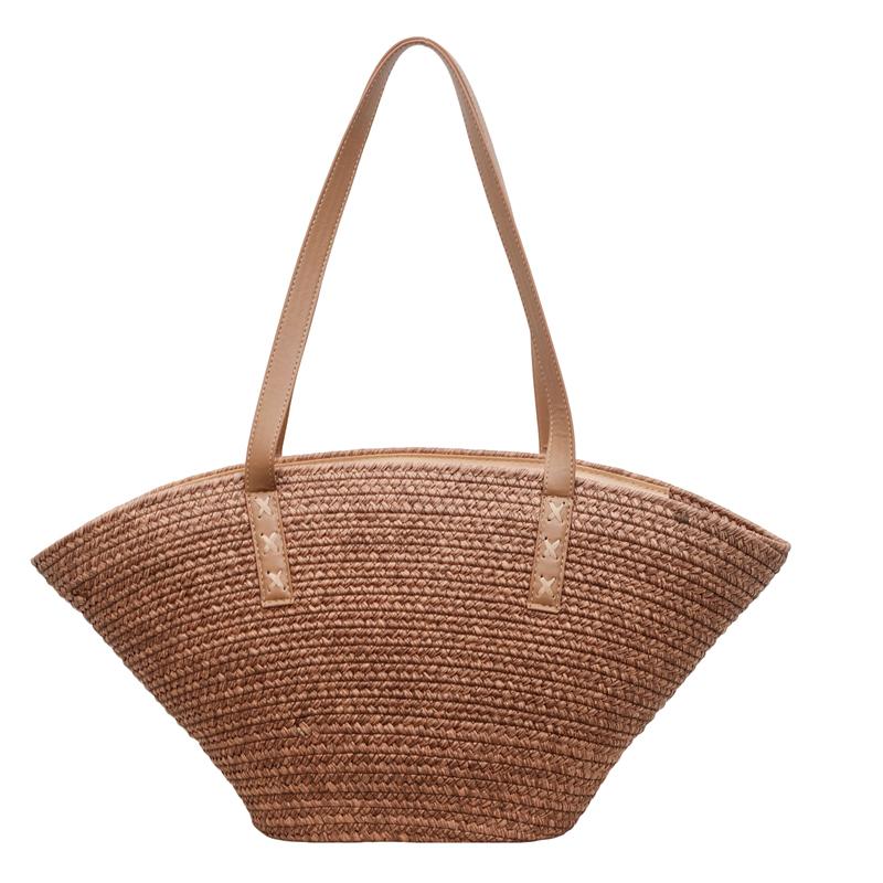 2026 New Straw Bag Women Large Capacity Shoulder Bag Summer Beach Vacation Style Versatile Commuter Women's Handbag Casual Tote