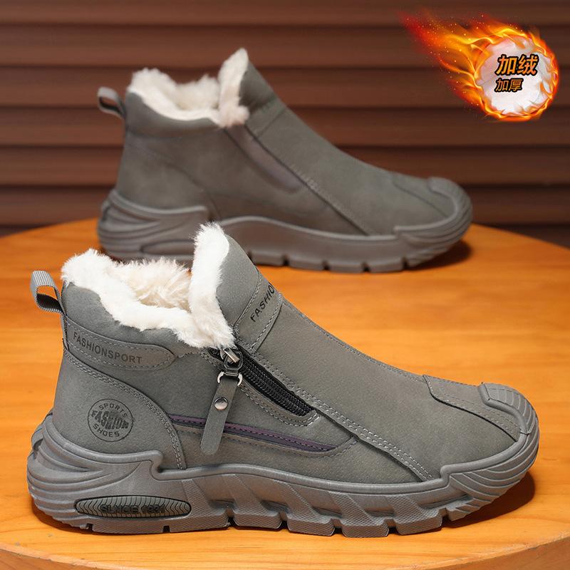 

Мужские туфли на одной педали зима новые бархатные теплые хлопковые туфли высокие мужские повседневные спортивные нескользящие рабочие страховочные туфли 44