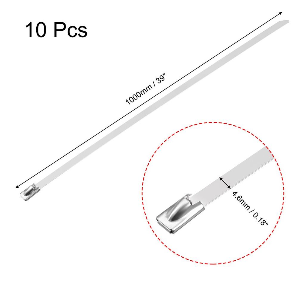 10pcs 30 Inch Stainless Steel Cable Zip Ties 0.18 Inch Width Metal Exhaust Wrap Antioxidative 10pcs 30 Inch Stainless Steel Cable Zip Ties 0.18 Inch Width Metal Exhaust Wrap Antioxidative