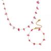 Bohemian Pink Stone Luxury Choker & Bracelet Set for Women