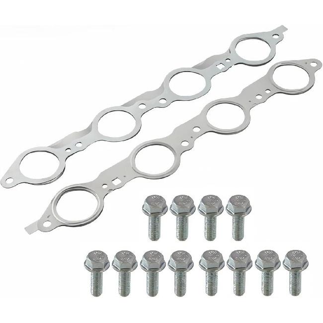 LS Exhaust Manifold Header Gasket Pair with Bolts for Chevy Silverado Camaro GMC Sierra LS1 LS2 LS3 LS6 LQ4 LQ9 4.8 5.3 5.7 6.0 6.2L 1997-2018,
