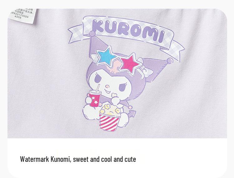 Kuromi Balabala Girls' 3-Pack Cotton Boxer Briefs with Antibacterial Crotch - No Pinching