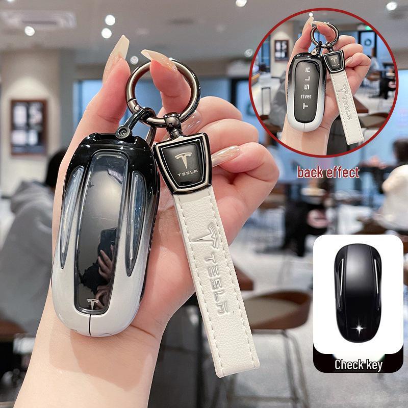 Tesla Schlüsselhülle für Model 3/Y/S/X - Metallgehäuse mit Schnalle, Unisex
