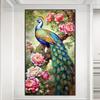 5D DIY Full Round Drill Diamond Painting Peony Peacock Kit Home Decoration