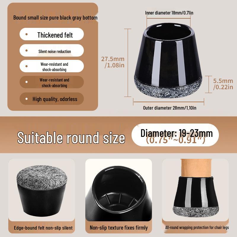 Reinforced Non-Slip Silent Chair and Table Leg Covers with Wear-Resistant Foot Pads