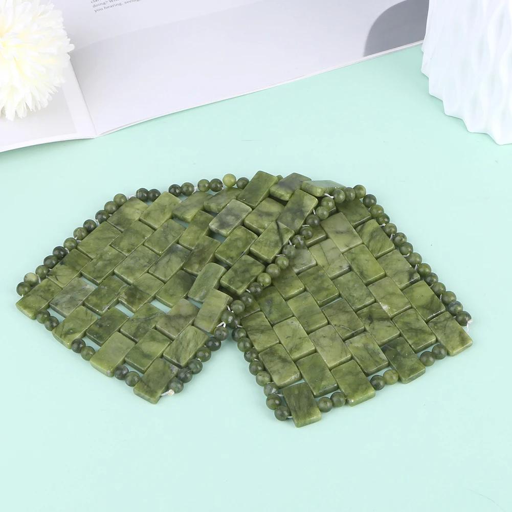 Jade Eye Mask Facial Cooling Mask Alleviate Puffiness Sleeping Eye Mask 100% Real Jade Stone Beads for Hot & Cold Therapy