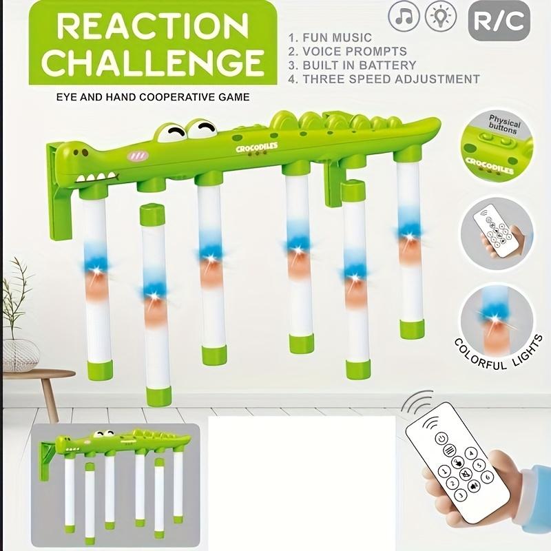 

Crocodile Reflex Stick Game Light-Up Reaction Training Hand Speed Challenge Game Hand Eye Coordination Toy Remote Control