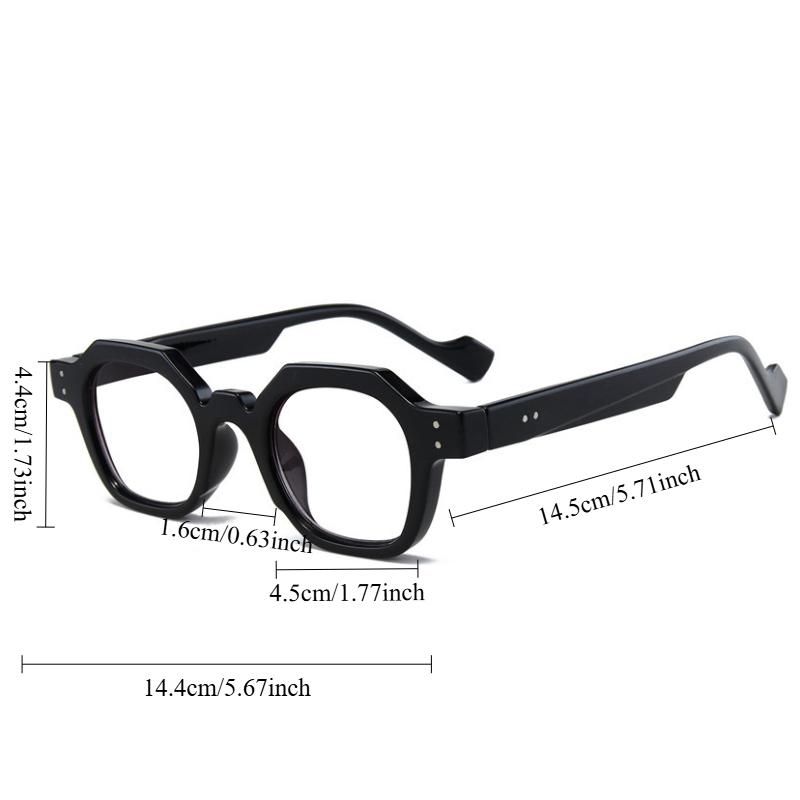 Fashion Retro Polygonal Anti Blue Light Reading Glasses Men Women Eyeglass Full Frame Far Sighted Glasses