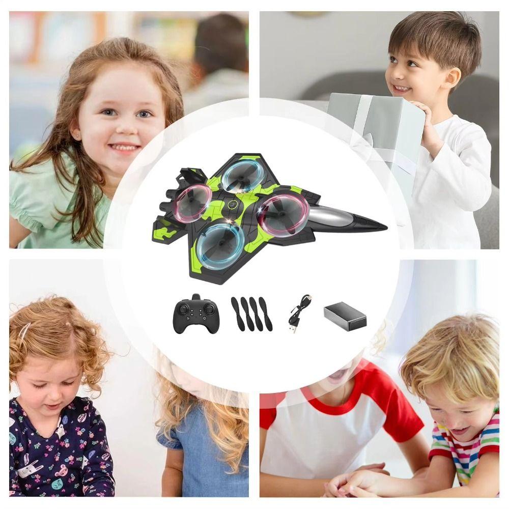 EPP Foam Remote Control Foam Fighter Gravity Sensing 2.4G Stunt Glider Flying Helicopter Toy with Light Portable