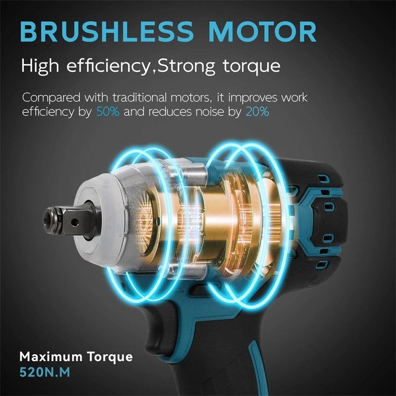 21V Brushless Electric Wrench Hand Drill Driver Dual Purpose Power Tool