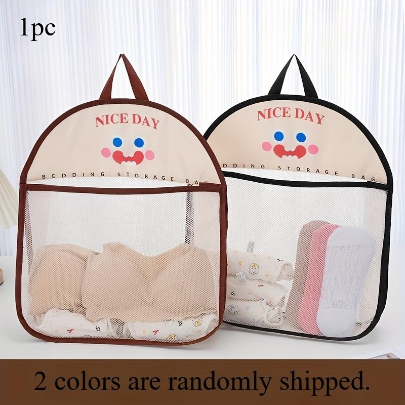 2Pcs Animal Pattern Hanging Mesh Storage Bag, breathable foldable space-saving design, wall-mounted for underwear, socks and handbags.