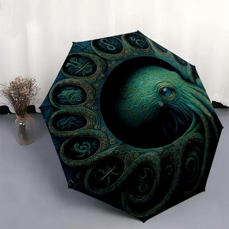 Oceanic Mystery: Octopus Art Print - Coastal Decor for Your SpaceUmbrella, Portable 3-Fold Umbrella for Men & Women,Christmas Gift ES319