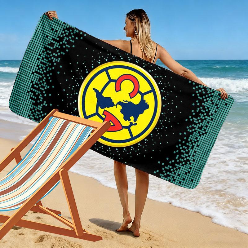 Club America Print Beach Towel, Large Soft Quick Dry Towel for Beach Camping Swimming
