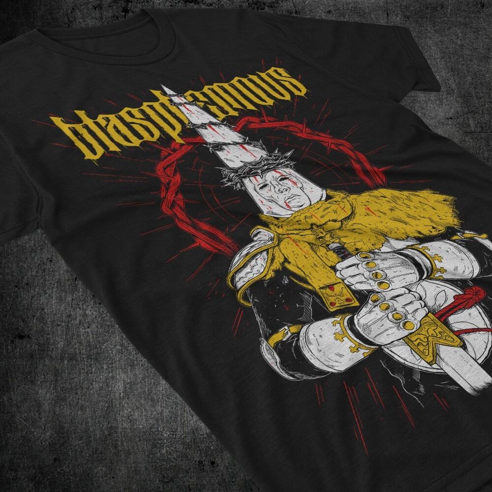 

Blasphemous GAME OVER Graphic Tee - Video Games Shirt - Retro Gaming Tees for Ga 2XL