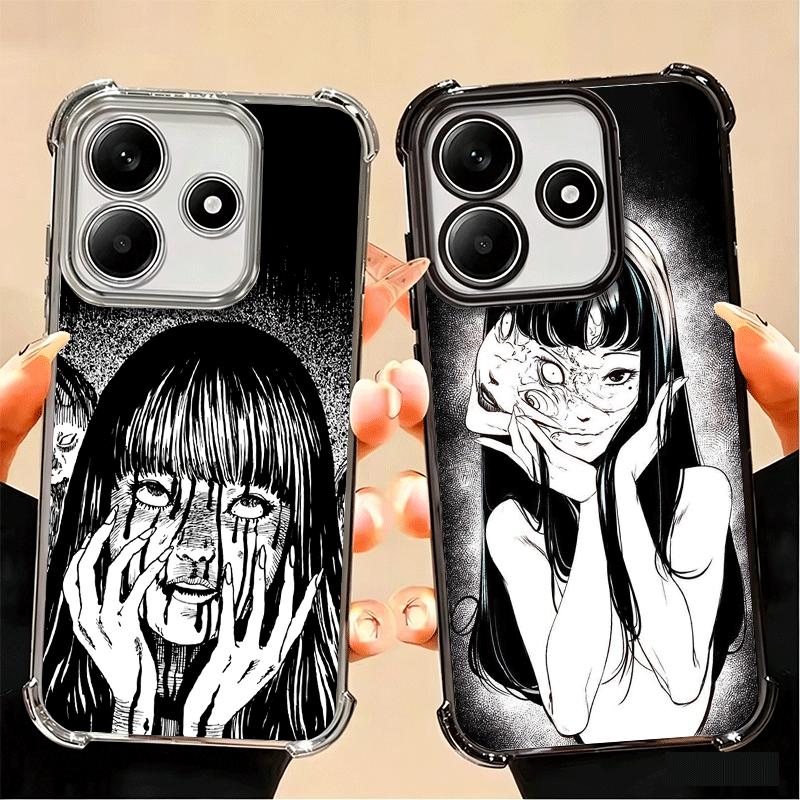 Japanese Horror Anime Plating Phone Case For Xiaomi Poco X5 X6 X7 X8 Pro Max F8 Ultra F7 M8 M7 M5S Redmi 15C 15 14C 13C 13 X3 12