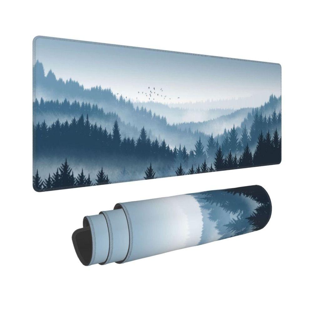 

Большой коврик для мыши Misty Forest, настольный коврик на резиновой основе, игровой коврик для мыши, домашний коврик