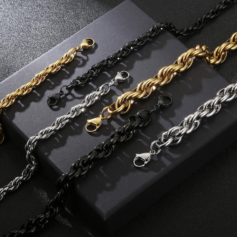 Simple Stainless Steel Double Buckle Bracelet Boys Personalized Daily Accessories