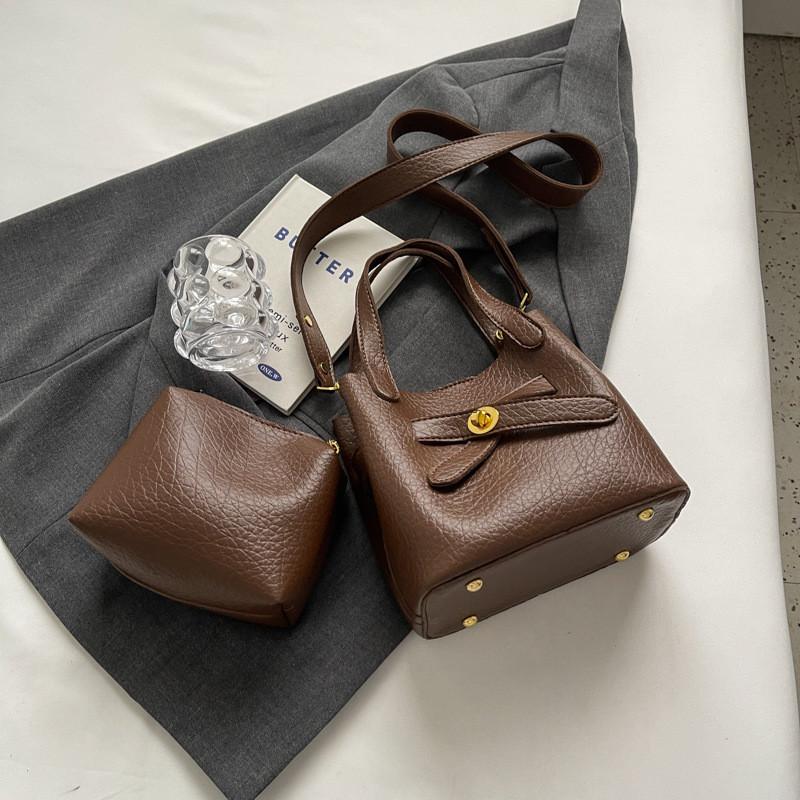 Stylish And Chic Cross-border Trend Bucket Bag Women s Handbag For Daily Outfit кофейный