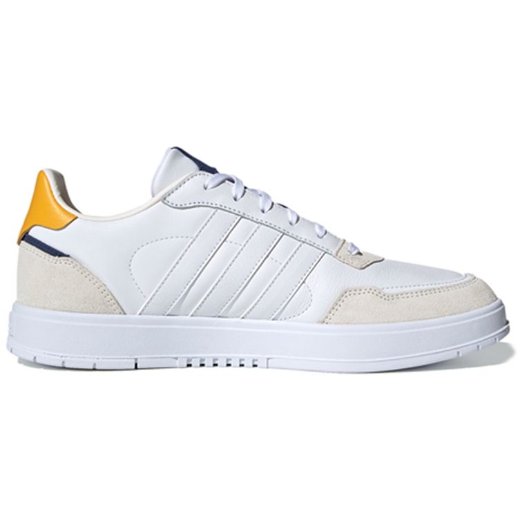 Adidas Neo Courtmaster Synthetic Leather Non-Slip Breathable Low-Top Skate Shoes Men Sneakers White Yellow FY8046