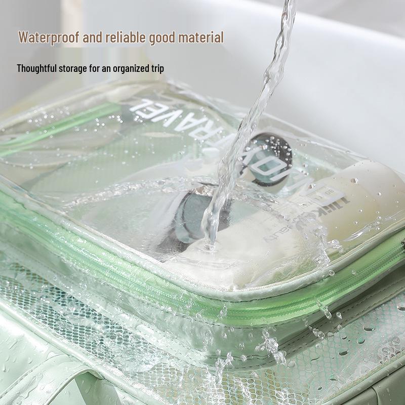 Large Waterproof PU Travel Bag - Wet/Dry Separation, Portable Fitness & Toiletry Storage