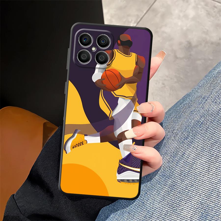 Black Soft Phone Cover Case for Honor Magic5Lite X7 70 90 8X 200 400 Lite X9a X8 X5b X6 Basketball Players Cool