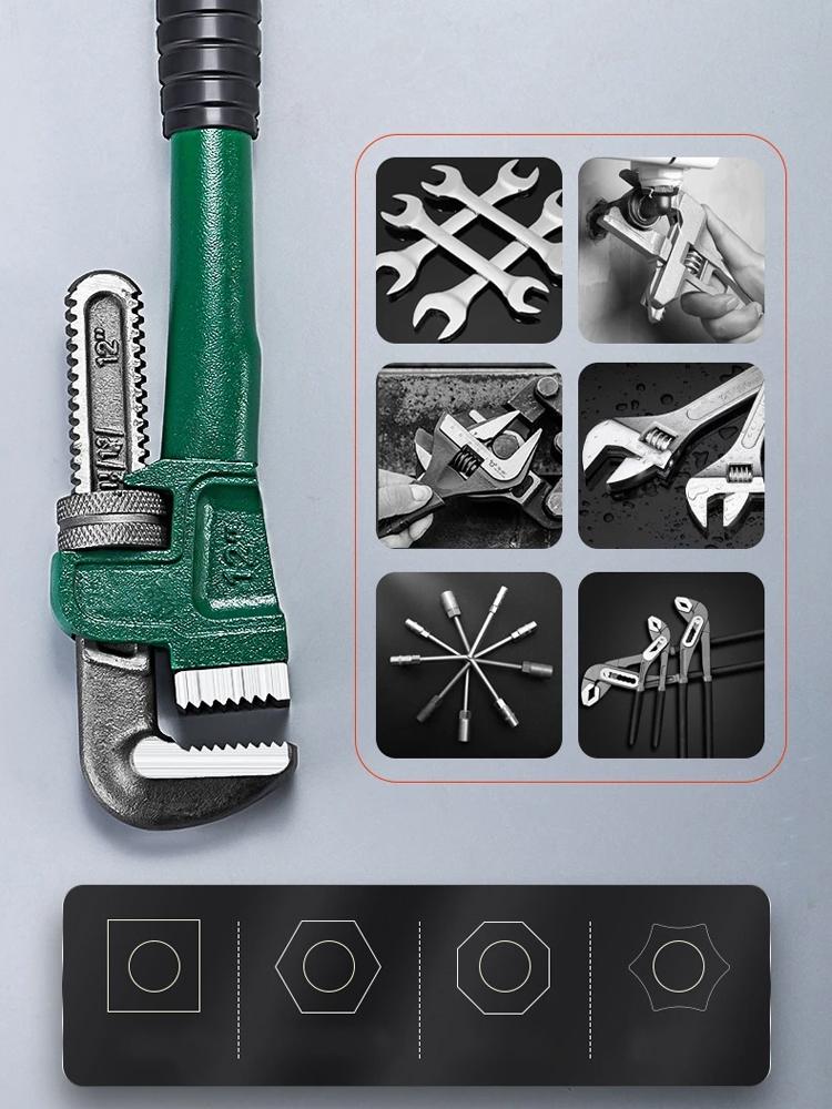 10/12/14/18 inches Heavy Duty Carbon Steel Straight Pipe Wrench ,Large Opening Adjustable Wrench,Cutting of Pipe Pliers