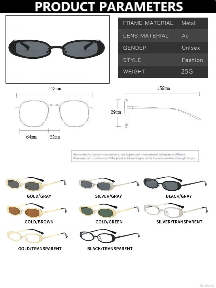 Vintage Round Oval Sunglasses Women Luxury Brand Designer Metal Sun Glasses Men Fashion Eyewear Gafas