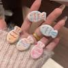 4Pcs Hairpin Cream Macaron Color Snapper Fish Shape Hair Clips Gentle Hold No