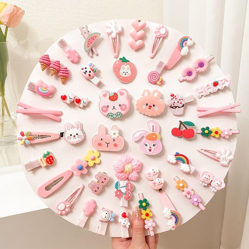 14 / 42Pcs Cartoon Baby Hair Clip Set Flower Fruit Baby Girl Barrettes Bangs Hairpins Kids Hair Accessories