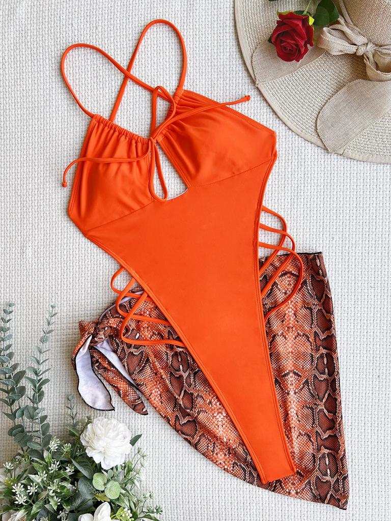 High Cut Sexy Women One Piece Swimsuit Thong Female Swimwear 3 Pieces Monokini Bandage Bathing Suit Swimming Suit Beachwear
