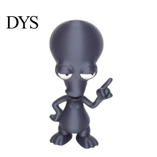 3D Printed Statue Alien Ornament, Funny Figurine, Collectible Big Head Gift for Sci-fi Fans Desk Shelf Decor, Lovers PLA Plastic