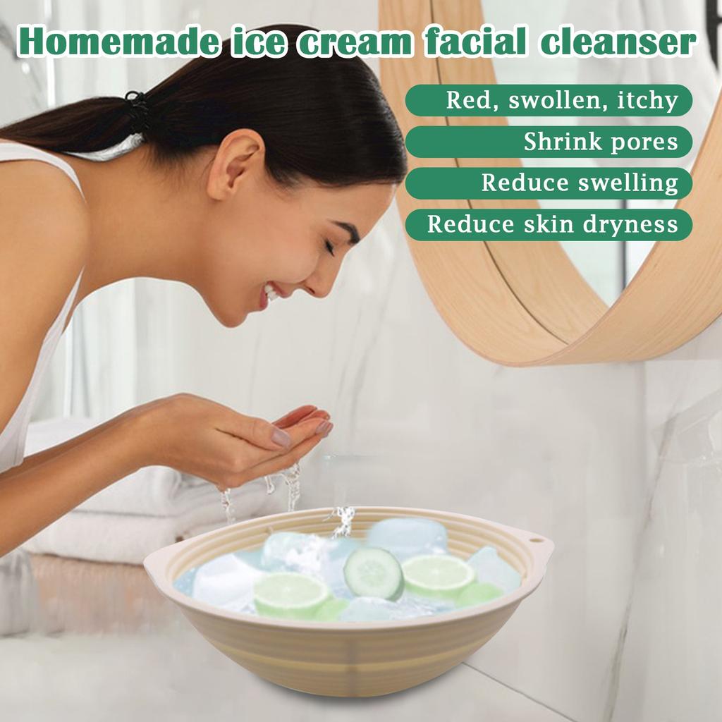 Silicone Foldable Portable Ice Compress Basin Face Ice Compress Ice Bath Wash Basin Care Cold Compress Wash Basin