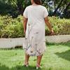 Women Floral Maxi Dress Summer Casual Short Sleeve Dress Sundress V-Neck Long Dresses With Pockets Beach Vacation