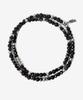 Aekki Dual Feather Midnight Black Gemstone Bracelet
