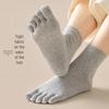 LangSha Women's Summer Thin Anti-Odor Five-Toe Cotton Socks