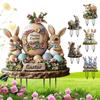 Easter Bunny Garden Stake 2D Flat Spring Lawn Signs Easter Rabbit Garden Signs Easter Lawn Stakes Easter Decoration for Outdoors