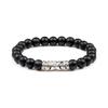 Herren Retro Obsidian Perlenarmband - Trendiges, Nischen-Design für Glück.