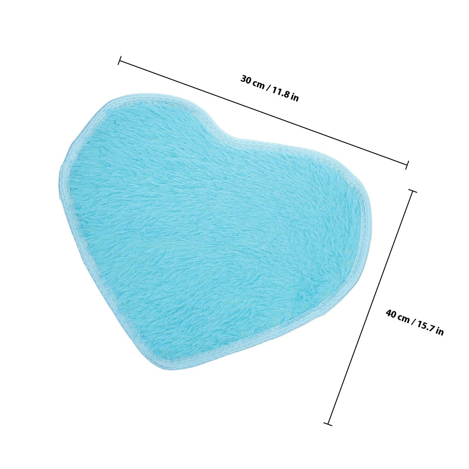 

Heart Shape Floor Mat Soft Natural Polyester Rug 30x40cm Cozy Non-Slip Area Carpet Bedroom Decoration Love Heart Carpet синий