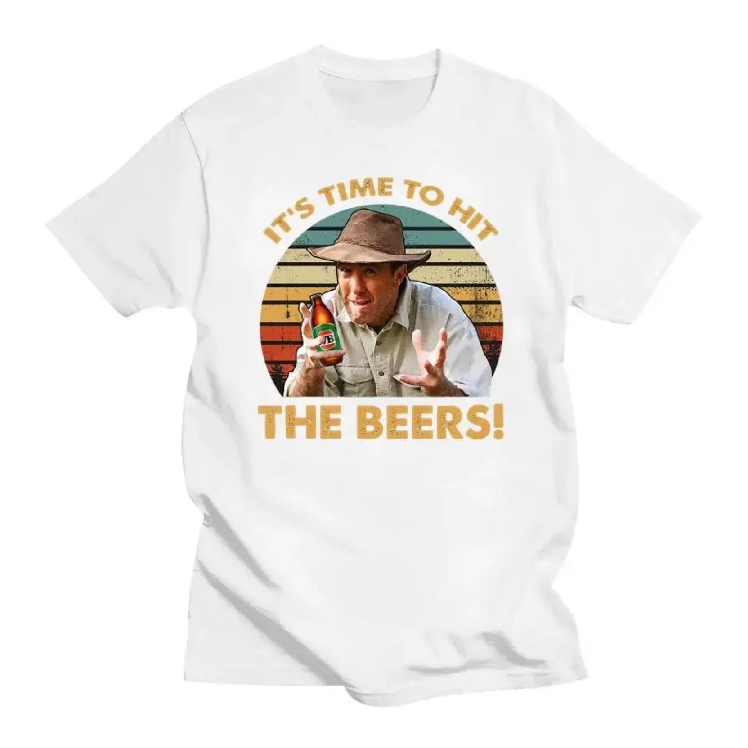 Humor Clothing It S Time To Hit The Beers Vintage T-Shirt Russell Lovers Coight Fan Graphic T Shirt All Aussie Adventures Camisa S чёрный